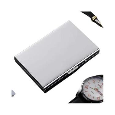 Imagem de Porta-cartões De Crédito Em Aço Inoxidável Slim Com Bloqueio RFID Para