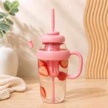 Imagem de Garrafa de Agua Espotiva 1100ml Grande com Alça e Canudo Plastica BPA 