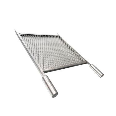 Imagem de Grelha Churrasco Inox 40x50 Tela Chapa Expandida Sem Emenda - INOX LAU