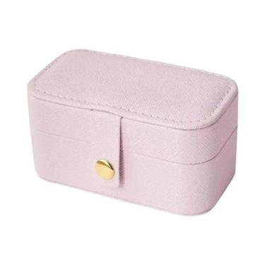 Imagem de Estojo De Joias Portátil Mini Em Couro PU Para Viagem, Armazenamento D