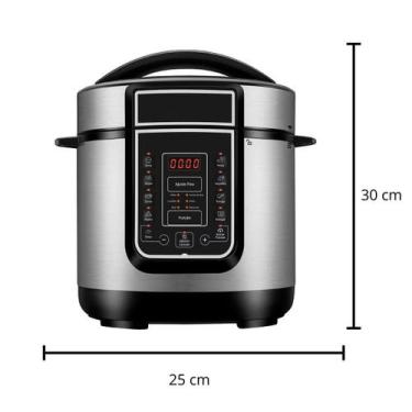 Imagem de Panela De Pressão Elétrica 6 Litros Aço Inox Timer Digital Econômica C