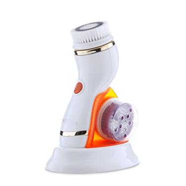 Imagem de Zwbfu Escova de limpeza facial 2 níveis de velocidade Escova de rosto à prova d'água com orte de armazenamento 4 cabeças de escova para limpeza profunda Remoção de maquiagem Esfoliação suave