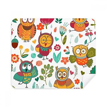 Imagem de Pano de limpeza para pintura à mão Flowers s Owls Pano de limpeza Limpador de tela 2 peças Tecido de camurça