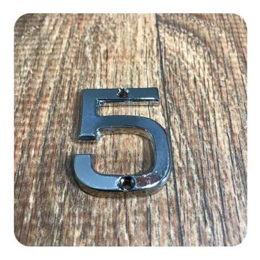 Imagem de Número 5 Residencial Pequeno Para Apartamento Cromado