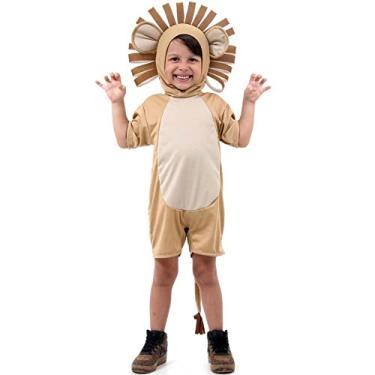 Imagem de Fantasia de Leão Infantil Curto Com Gorro P 2-3