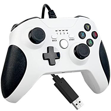Imagem de OSTENT Controlador USB com fio Joystick Gamepad para Microsoft Xbox One/Xbox One S/Windows PC Laptop Cor Branco