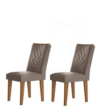 Imagem de Conjunto com 2 Cadeiras Jade Veludo Marrom Rufato