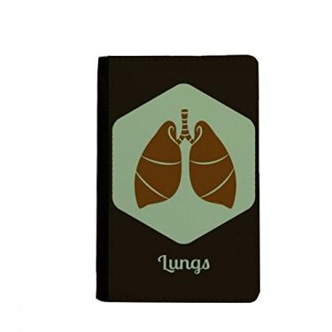 Imagem de Body Organs Porta-passaporte para órgãos pulmões Notecase Burse capa carteira porta-cartões