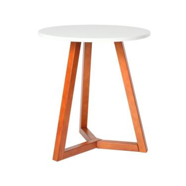 Imagem de Mesa Lateral Taek Branca e Castanho