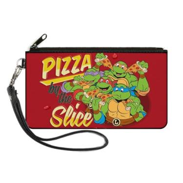 Imagem de Teenage Mutant Ninja Turtles Carteira juvenil com fecho de zíper nas Tartarugas Ninja, pequena, multicolorida, 16,5 x 8,8 cm