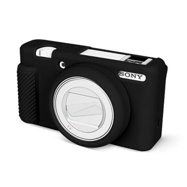 Imagem de Rieibi Capa ZV-1F, capa protetora de silicone macio para câmera Vlog Sony ZV1F/ZV-1M2/ZV-1 Mark II, preta
