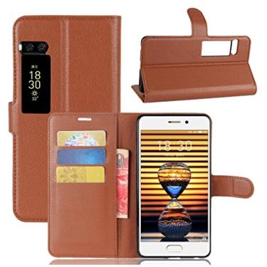 Imagem de NEKOYA Capa carteira MEIZU Pro 7, capa carteira flip de couro PU premium com compartimento para cartão, suporte e fecho magnético [capa interior à prova de choque de TPU] Compatível com MEIZU Pro 7