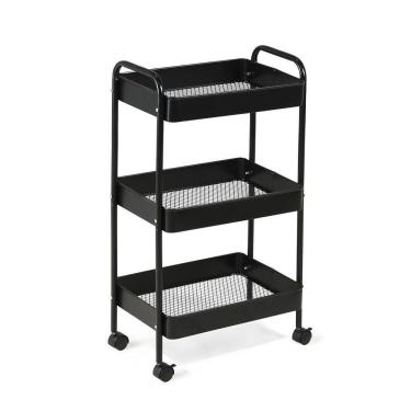 Imagem de Carrinho Multiuso Organizador 3 Prateleiras - Preto