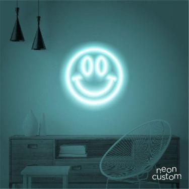 Imagem de luminaria letreiro Neon Led Smile 30x30 luminoso decoração p/ selfie -