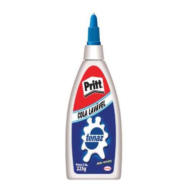 Imagem de Cola Branca 225g Tenaz Pritt Lavável  Ideal para Escola, Artesanato e 