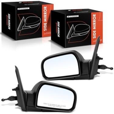 Imagem de A-Premium Par (2) Espelho retrovisor manual do lado do motorista e do passageiro - Compatível com Hyundai Tucson 2005 2006 2007 2008 2009 - Espelho retrovisor externo externo preto dobrável manual não