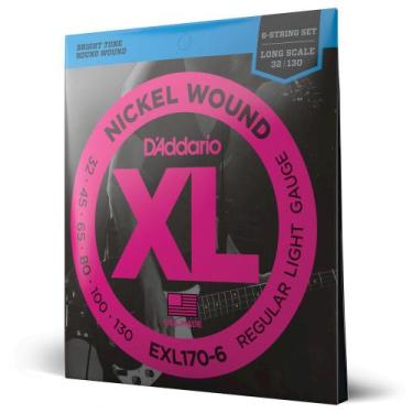 Imagem de Encordoamento Baixo 6C 032-130 D Addario XL Nickel EXL170-6