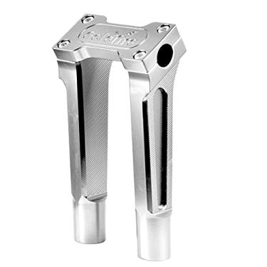 Imagem de Goldfire Elevadores de guidão de motocicleta, kit de extensão de elevação reta Challenger de 20,3 cm, suportes de barra de 2,5 cm para Harley Dyna, Sportster, Low Rider, Street bob (20,3 cm cromado)