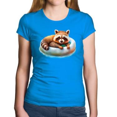 Imagem de Baby Look Algodão Panda Vermelho Relaxando Na Piscina - Foca na Moda, 