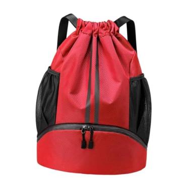 Imagem de menolana Mochila de ginástica Backpack Bolsa de ginástica leve com mochila esportiva de bolsa de ginástica de compartimento de sapatos para piscina à, Vermelho