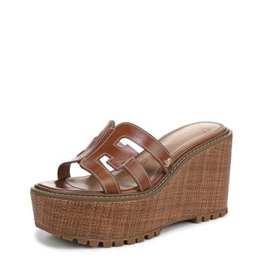 Imagem de Sam Edelman Sandália feminina Laine Wedge, Rich Cognac, 37