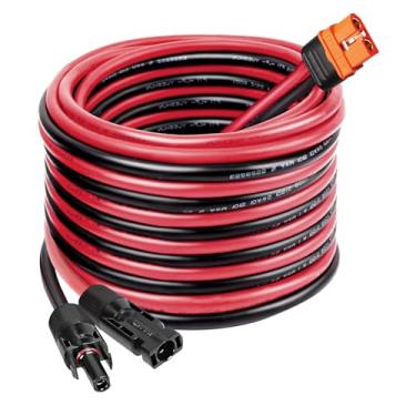 Imagem de MOOKEERF Cabo solar para XT60i 10AWG – Painel solar de 6 m para conector adaptador XT60i XT60i-F cabo de extensão para gerador solar portátil de estação de energia