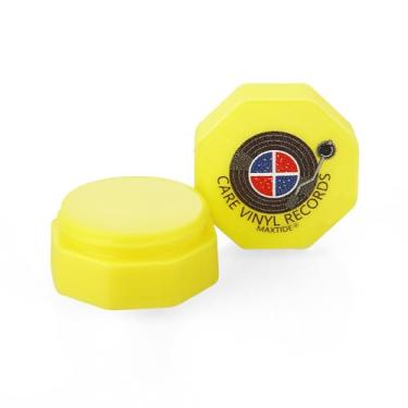 Imagem de Limpador de caneta giratória para toca-discos, limpador de agulhas, gel, gel antiestático, gravador de caneta, limpador de caneta, transparente (amarelo)