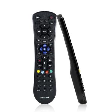 Imagem de Philips Controle remoto universal para Samsung, Vizio, LG, Sony, Sharp, Roku, Apple TV, RCA, Panasonic, Smart TVs, reprodutores de streaming, Blu-ray, DVD, configuração simples, 4 dispositivos, preto