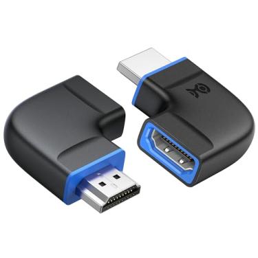 Imagem de Cable Matters Pacote combo 8K @ 60Hz / 4K @ 120Hz Flat 270 graus e 90 graus HDMI adaptadores com HDR (adaptador HDMI de ângulo reto 8K / adaptador HDMI de 90 graus) em preto