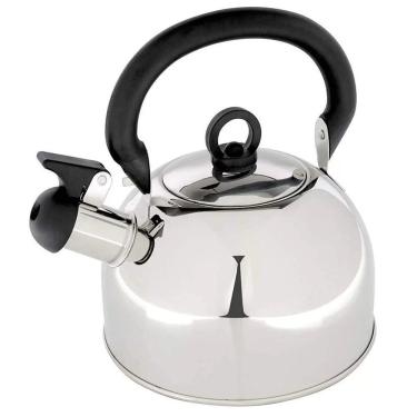 Imagem de Chaleira Delizie 2L Aço Inox com Aviso Sonoro de Fervura Alça em Baquelite para Cozinha Prata Mor