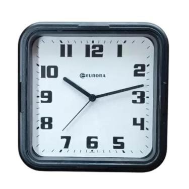 Imagem de Relógio de Parede Analógico Quadrado Eurora Preto 6540145 - HERWEG