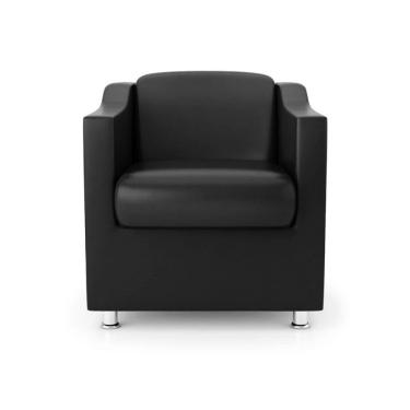 Imagem de Poltrona Bia Decorativa Reforçada Recepção Clinica Salão Sala De Estar Courino