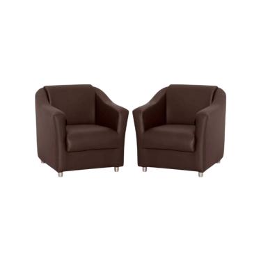 Imagem de Kit 2 Poltronas Bia Decorativa Reforçada Recepção Clinica Salão Sala De Estar Courino