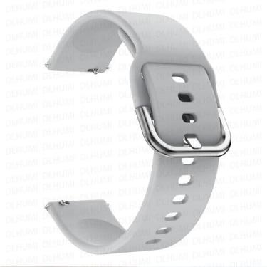 Imagem de Pulseira Cinza de Silicone Fecho de Aço 20MM Compativel  Waatch3 Activ