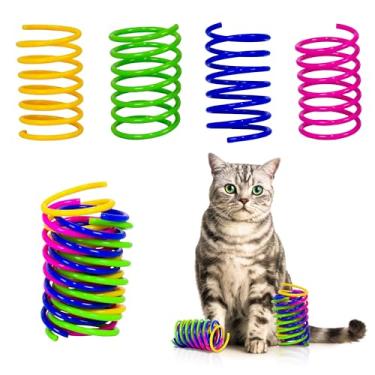 Imagem de Shizhoo Brinquedo de mola para gatos, 30 peças, brinquedos de plástico para gatinhos, molas espirais coloridas para matar, morder, caçar e brincar ativamente e saudável, brinquedos interativos para