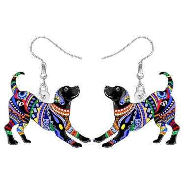 Imagem de DALANE Presentes fofos de acrílico para mãe de cachorro, brincos pendentes de labrador, inovação, design de arte popular, joias boêmias, presentes boêmios, presentes para mulheres, amantes de cães