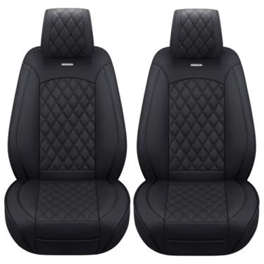 Imagem de Conjunto de capas de assento de carro Aierxuan com couro à prova d'água, capa de almofada automotiva para carros SUV pick-up caminhão adequado para 2015 a 2020 Ford F150 e 2017 a 2020 F250 F350 F450 (Preto)