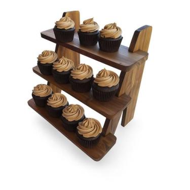 Imagem de Escadinha Porta Doces Salgado Joias Display Expositor Festa Feira Deco