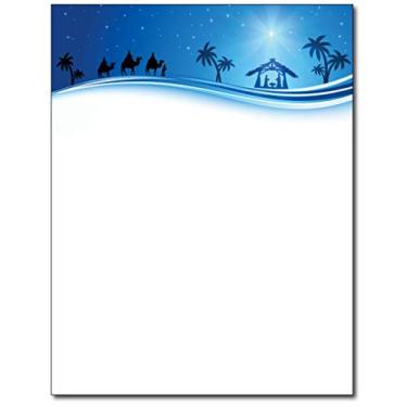 Imagem de 3 artigos de papelaria de Natal para homens sábios - 50 folhas de papel religioso