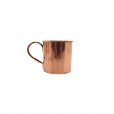 Imagem de Caneca Lisa Com Borda Moscow Mule Drink Cobre E Alça 350Ml - METAL ART