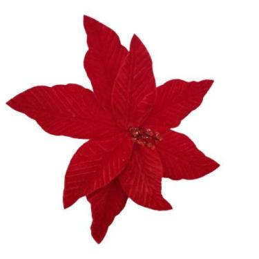 Imagem de Flor Artificial Poinsétia Veludo 25cm - Carmella Presentes