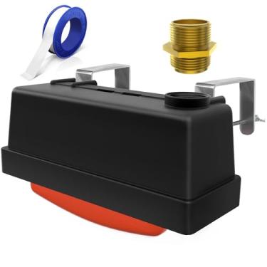 Imagem de Toldear Válvula flutuante de bebedouro para tanque de estoque, controle automático do nível de água para gado, cavalo, galinha, animal, peixes, piscina com conector de mangueira de metal e fita ptfe