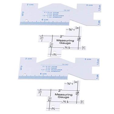 Imagem de ZJchao Régua de Costura, Papel Padrão para Costurar Réguas de Quilting aprox. 10 X 4 Cm / 3,9 X 1,6 pol.; 5,8 5, Cm / 2,3 2, pol. Com Material de Alumínio para Corte Manual e Fabricação de Placas