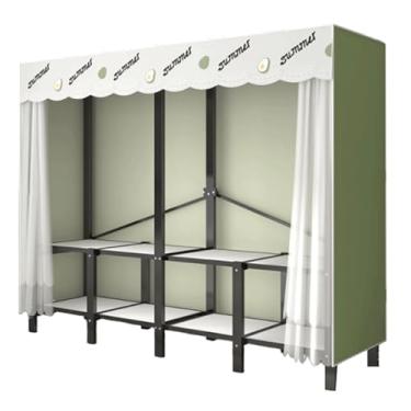 Imagem de YPDJVLTI Armário portátil empilhável armário de aço economiza espaço guarda-roupa armário para quarto pendurado guarda-roupa dobrável guarda-roupa portátil roupas armário espaçoso