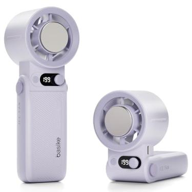 Imagem de Basike Ventilador Portátil de Mão, Tecnologia Ice-Cooling Instantâneo, 199 Velocidades Ajustáveis&Turbo de Alta Velocidade, 10000mAh 24H, Ideal para Viagens, Acampamento e Ar Livre (Roxo)