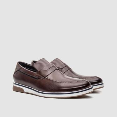 Imagem de Sapato Masculino Marrom Casual Couro Original Conforto E Estilo Sky So