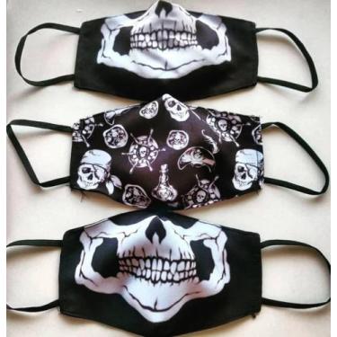 Imagem de Kit com 3 máscaras de Caveira modelo anatômico tamanho M - Cleto's Con
