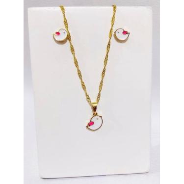 Imagem de Conjunto infantil colar e brinco - Diamante Jóias 