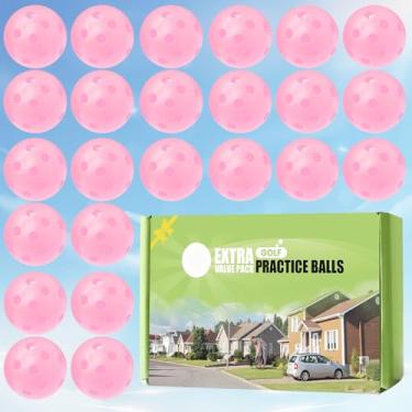 Imagem de Bolas de Prática de Golfe Pacote com 24 Bolas de Treino de Balanço de Voo Limitadas Coloridas para Uso Interno Externo e Quintal (Rosa)
