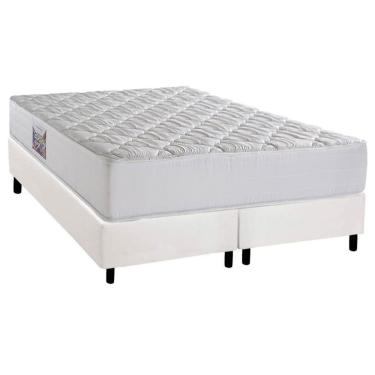 Imagem de Cama Box King: Colchão Espuma D45 Herval New Top + Base Crc Corano White (193x203)